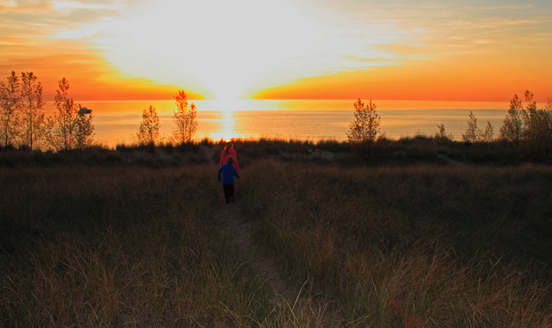 sunset from our campsite at mears state park